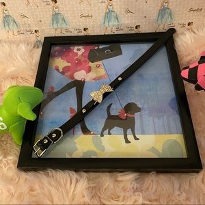 Leatherette dog collar black – medium